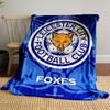 Leicester City Foxes Logo Design Patterned blanket, flannel, suitable for all seasons, home decor, warm and cozy