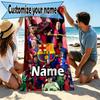 Asciugamano da Spiaggia Personalizzato con Nome e Stampa del Barcellona FC, per Viaggio Campeggio Festa in Spiaggia Decorazione Casa, Regalo di Compleanno per Famiglia e Amici