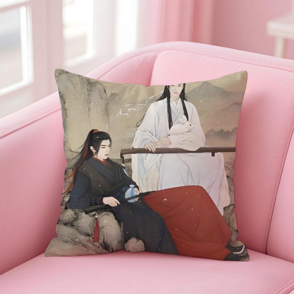 Anime Antique Mo Dao Zu Shi Cushion Cover Pillow Case Soft Skin Friendly Fabric Comfort  Concealed Zipper