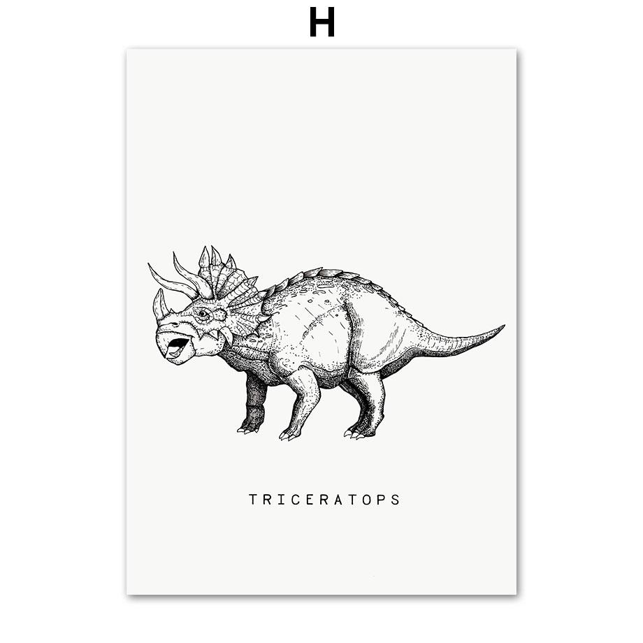 

Ретро Динозавр T-Rex Птерозавр Трицератопс Настенная Живопись Холст Картина Скандинавские Плакаты И Принты Картины Детские Украшения Для Мальчиков Комнаты 21x30cm No Framed