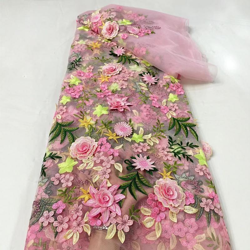 

Embroidered Floral Tulle Fabric 90X130Cm Sheer Mesh Net for Wedding Party Dress Diy Sewing Veil and Sleeve Trim 90x130cm