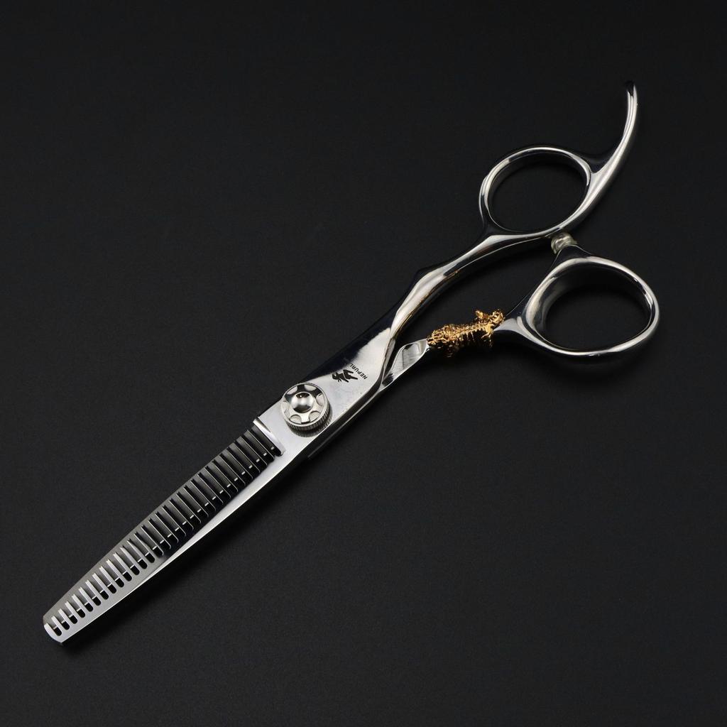 Black 6.0 Inch Nimpson Little Golden Tiger, Screws, Hair Scissors, Hair Scissors, Tooth Scissors, Thin Tooth Scissors
