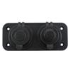 Motorcycle Car Cigarette Lighter Splitter 12V 24V Waterproof Power Socket Adapter Dual Plate Panel Mount Charger + 4 Screws 4 Screw Caps