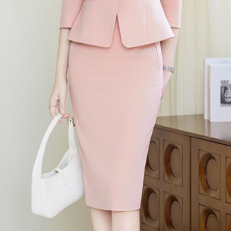 Taluoman Cherry Blossom Pink Seven-Sleeve Blazer Set for Women