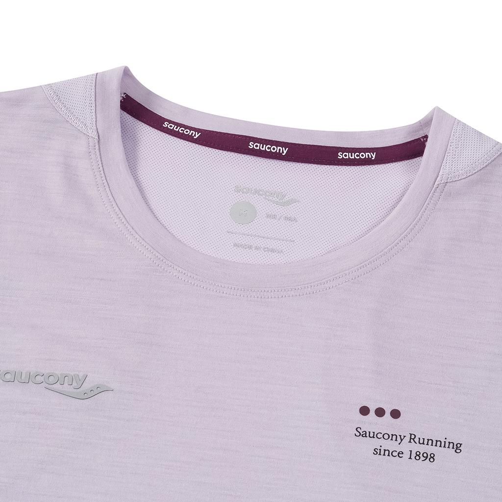 Saucony Merino Mania Round Neck Comfortable Pullover Short Sleeve T-Shirt Women T-Shirts Light-Purple SA1250ST62T-PP094
