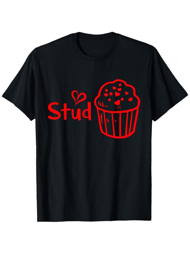 European Size Cute Valentine Days Stud Muffin Boys Teens Dad Funny Shirt T-Shirt, Summer casual and comfortable T-shirt, round neck short sleeves