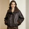 Stylish Women's Lambswool & PU Leather Patchwork Jacket - Winter 2026 Slim Fit Padded Lapel Coat
