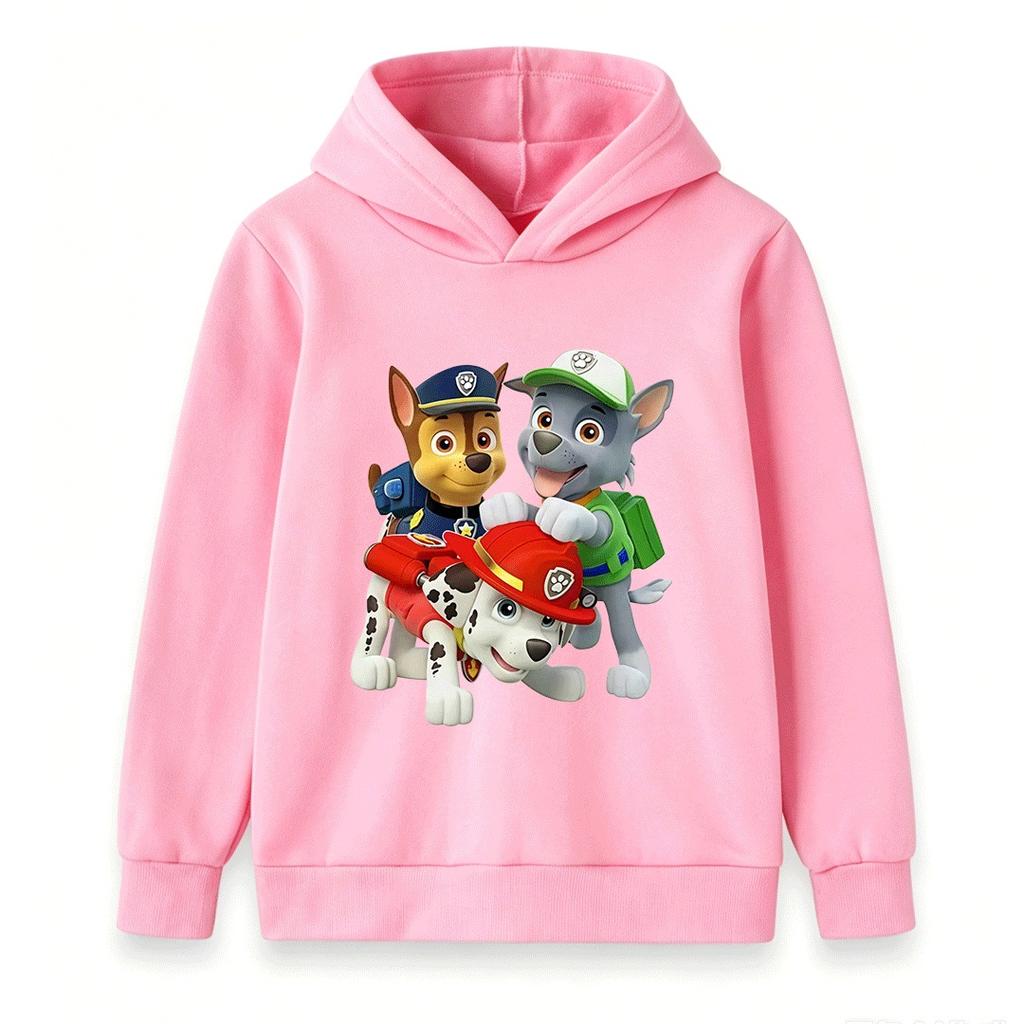 Kids Boys Girls Cartoon Dog Printed Hoodies Casual Long Sleeve Pullover Sweatshirt For Children Cute Comfortable Tops For Daily Wear