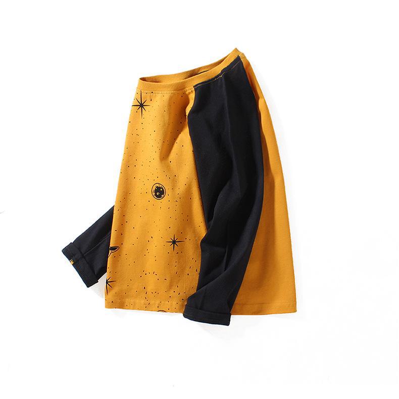 2024 Fall Korean Kids' Cotton Long-Sleeve T-Shirts for Boys - Middle & Large Sizes