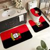 Bayer 04 Leverkusen Pattern 3Pcs Bathroom Rug Set, Non Slip Absorbent Bath Mat, Contour Mat & Toilet Lid Cover, Bathroom Decor