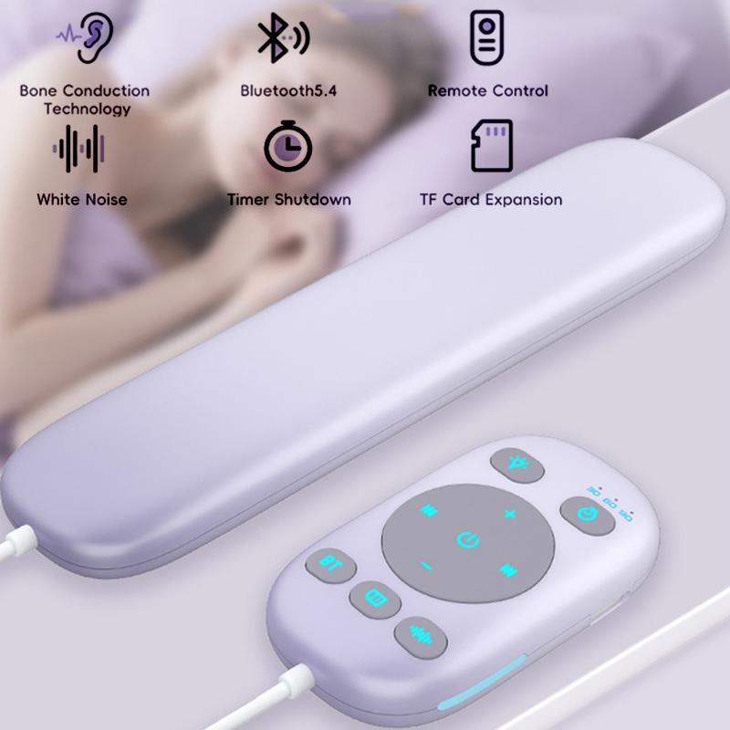 Bone Conduction Bluetooth Speaker Under Pillow White Noise Sleep Aid Music Box Remote Control TF MP3 Music Player Sleep Timer