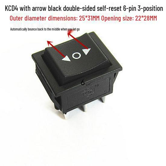 KCD4 Rocker Switch: 4/6 Pins, 2/3 Positions, Illuminated, 25x31mm, 16A 250V Power Button