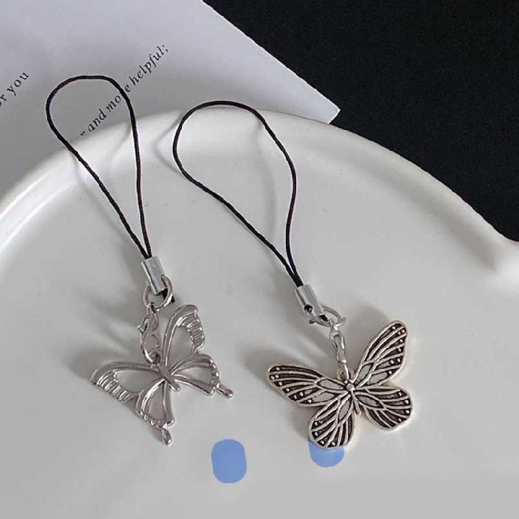 Butterflies Tassels Y2k Girl Heart Phone Rope Keychain Handmade Love Lanyard
