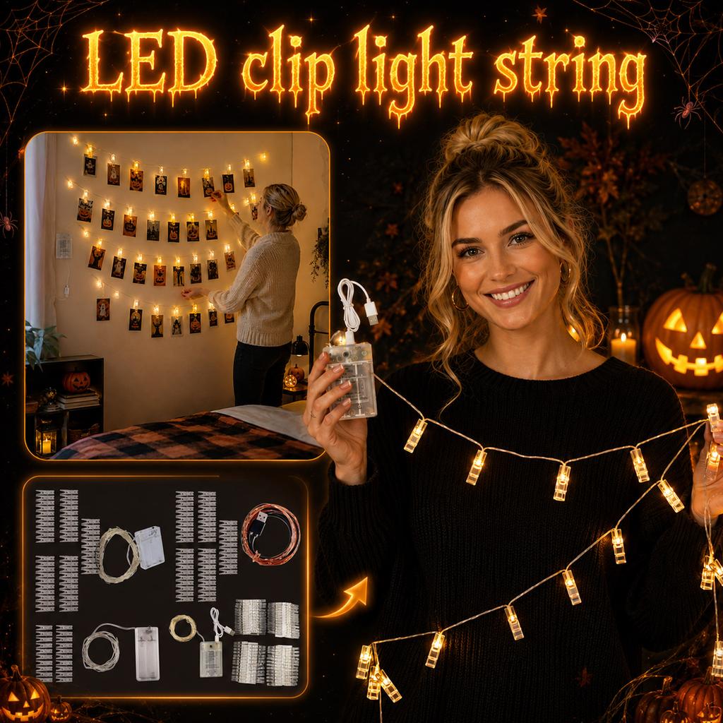 Clip String Lights for Photo Wall - 20FT Lights with Clips for Bedroom Room Decoration