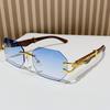 New Retro Wood Grain Leopard Glasses Legs Sunglasses Men's European and American Box Driving Cheetah Decorative Sunglasses