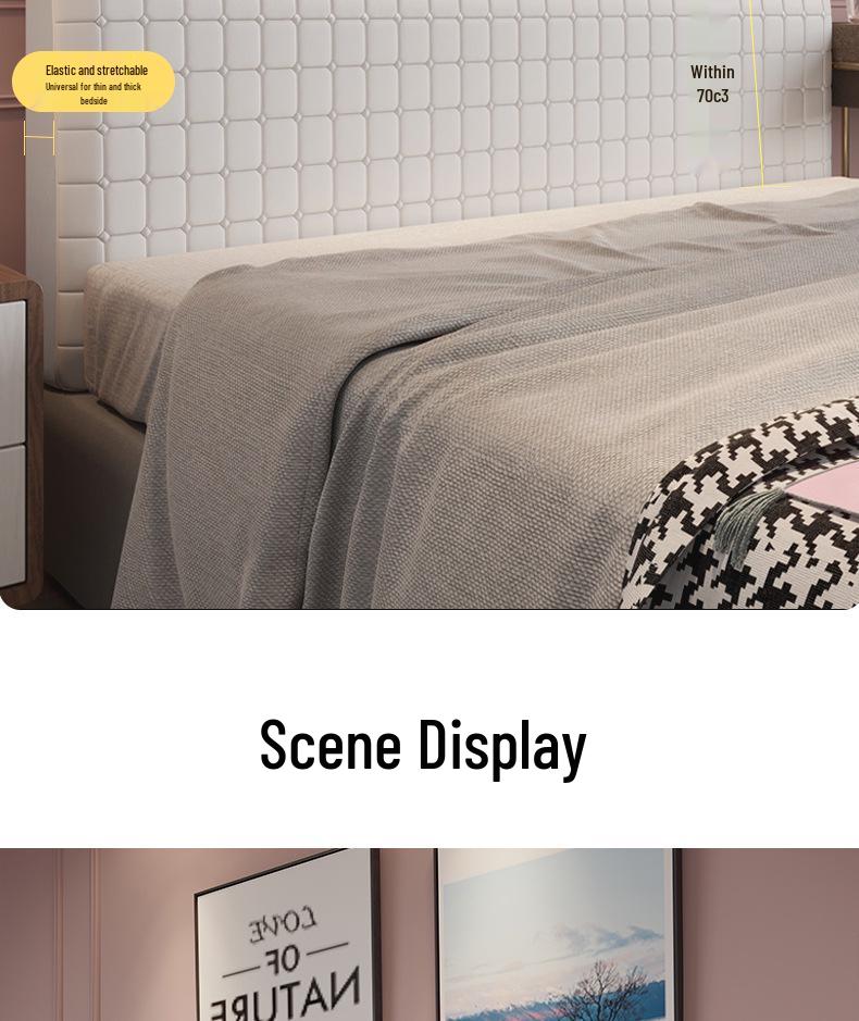 Bedside Cover - Solid Color, Universal Fit, All-Season Cotton Dust Protector