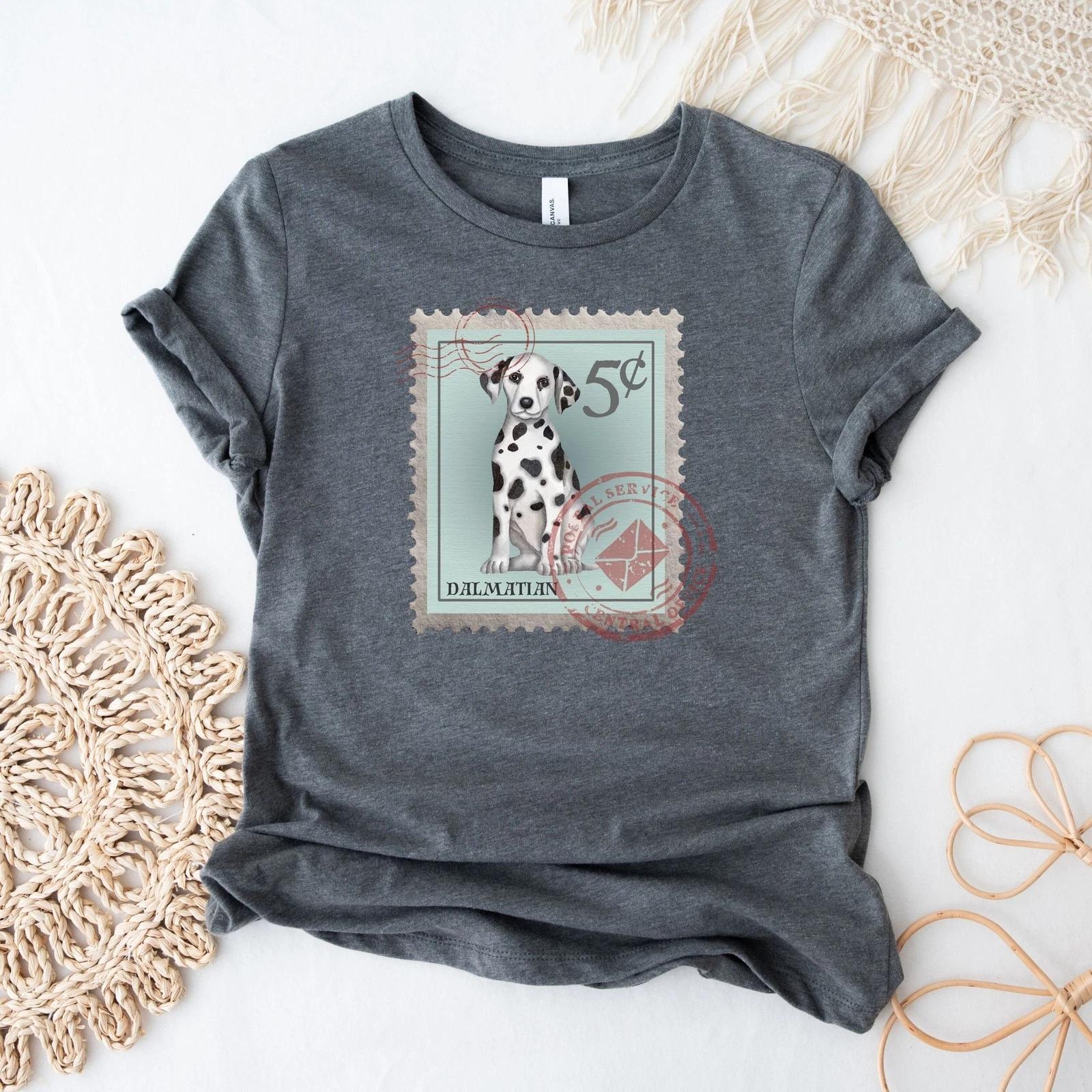 Dalmatian Dog Postage Stamp Shirt S