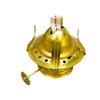 L555 Retro Lotus Kerosene Lamp Head with Metal Regulator, Glass Shade, and Wick