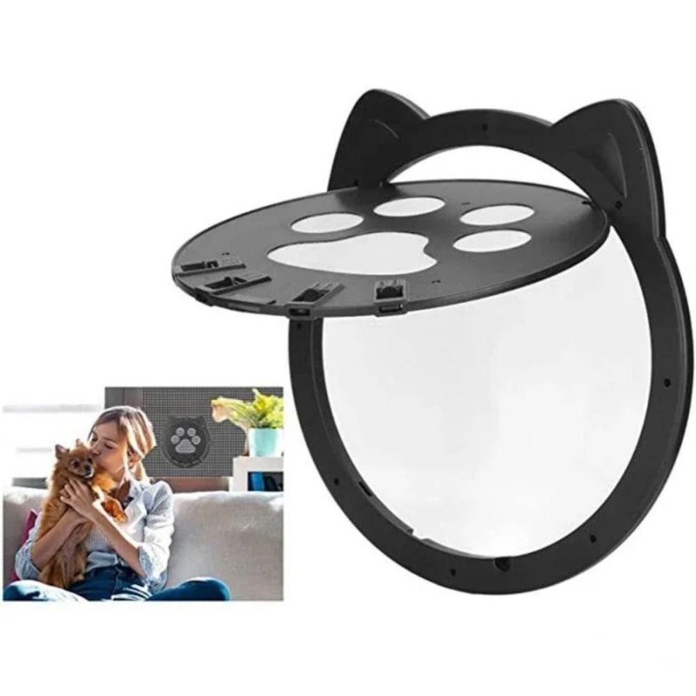 4 Ways Locking Flap Cat Door Sturdy Construction Cats Window Gate Cute Pet Screen Door  Small Pets