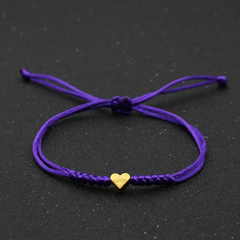 Tiny Heart Charm Bracelets for Women Girls Simple Blue Black Red Rope Chain Braided Bracelet Woven Jewelry Best Gifts Her