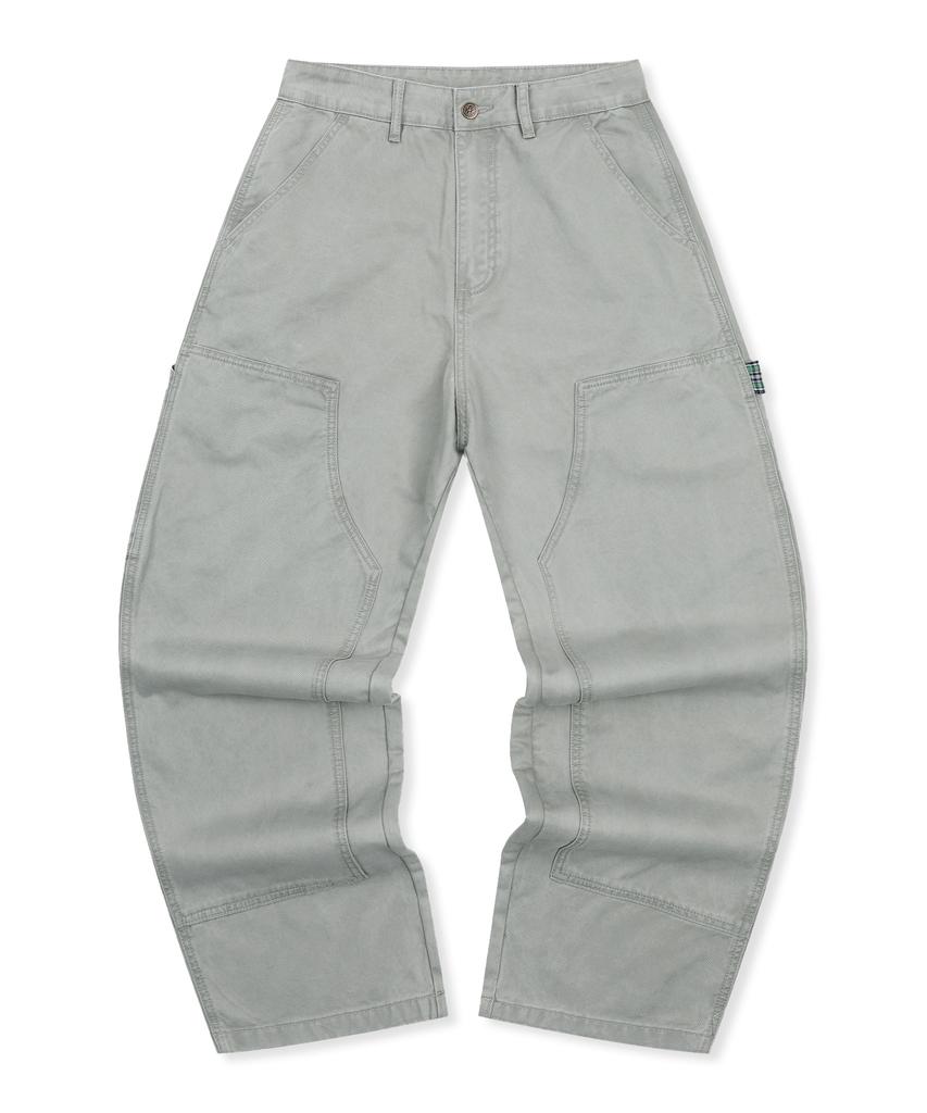 XTONZ Xp308 Check Carpenter Washed Cotton Pants (Light Gray)