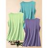 Three-piece Set of Women's Casual Sporty Tops with Landscape, Tree, Sun, and Mountain Peak Prints In a Fashionable Retro Style, Round-neck Tank Tops