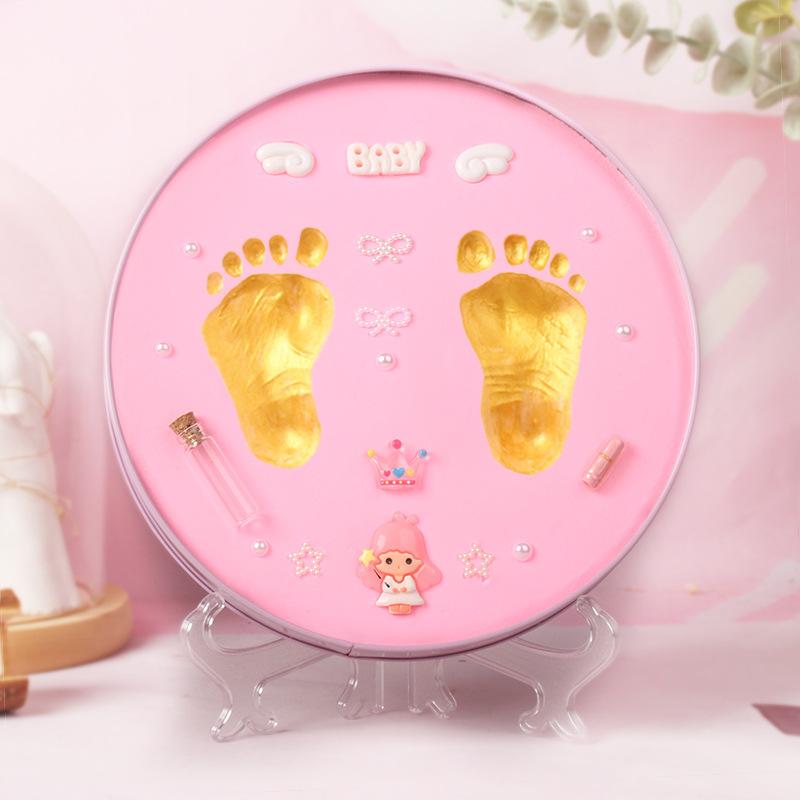 Newborn Hand And Foot Print Clay Fetal Hair Souvenir DIY Baby Hand And Foot Print 100 Days Full Month Gift