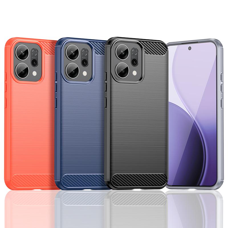 For OPPO Reno14 Case Reno 14 Pro Cover Coque Funda Carbon Fiber Soft Silicone Shockproof Phone Bumper For OPPO Reno 14