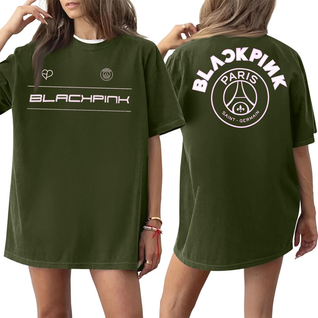 Top Camiseta de Manga Corta Estampada con Cuello Redondo para Mujer