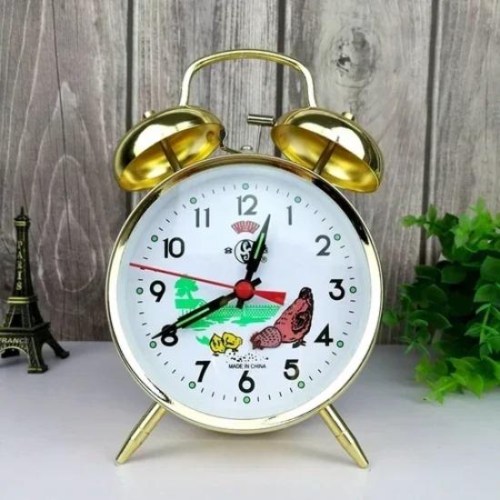 Mechanical Alarm Clock Bedside Table Silent Gold Clocks Vintage Metal Bedroom Children Tabletop Antiques Luxury Home Decor