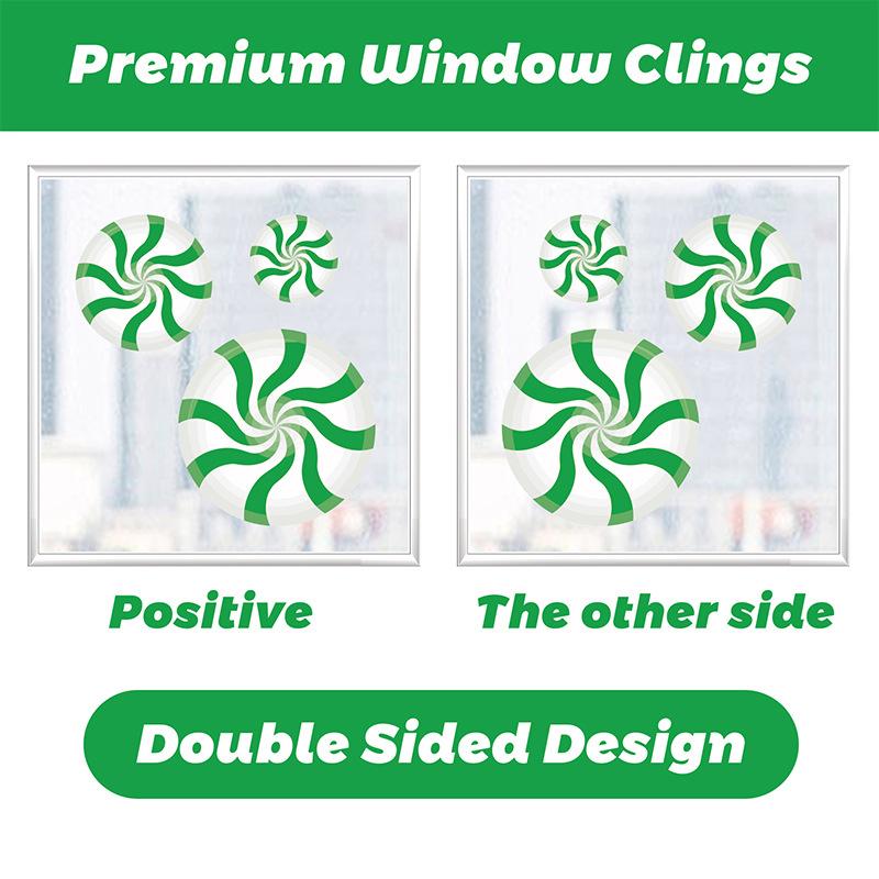 9 Sheets Christmas Colorful Window Glass Stickers Decorations Candy New