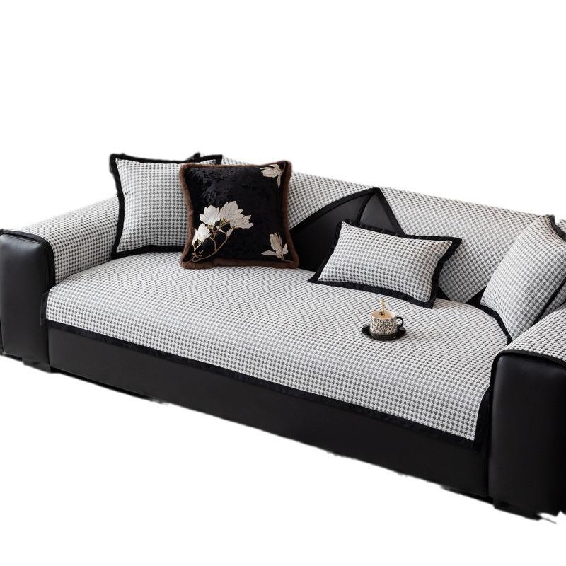 Light Luxury High-End Sofa Cushion Chenier Four-Season Universal  New Non-Slip Leather Seat Cushion Sofa Cover Cover