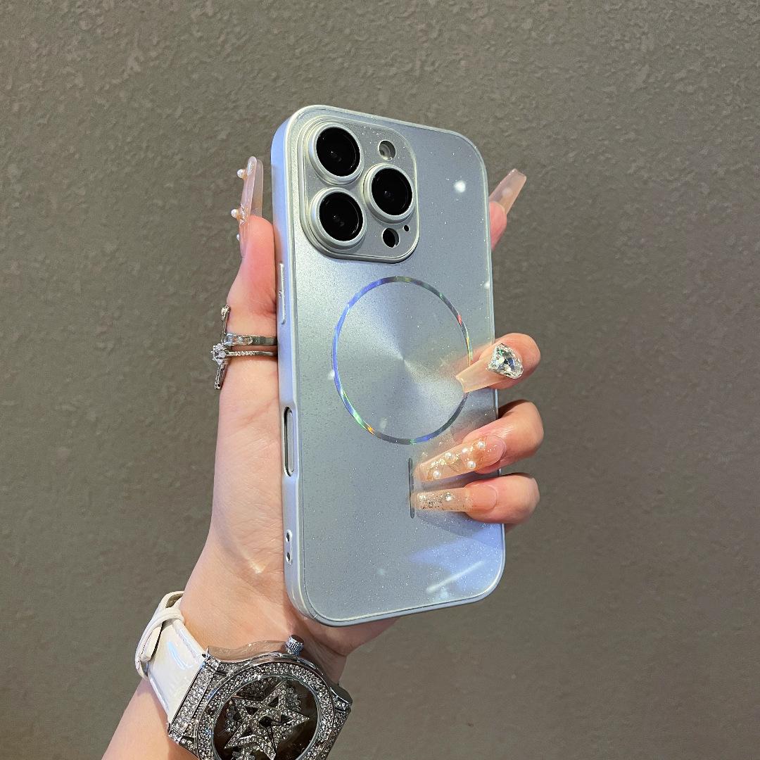 

Aurora Glitter Magnetic Thin Ring Case for iPhone 17 Pro Max - Full Coverage, Drop-proof Protection iPhone 15 Pro Max