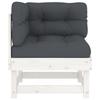 vidaXL Corner Sofas with Cushions 2 Pcs. White Solid Wood Pine