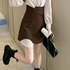 2025 Retro Academy Style Professional Two-Piece: Mid-Length Shirt & Half-Body Skirt for Spring/Summer