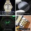 OPK 8174 Quartz Watches for Men Fashion Diamond Bezel Auto Date Week Waterproof Luminous Classic Business Men's Wristwatches