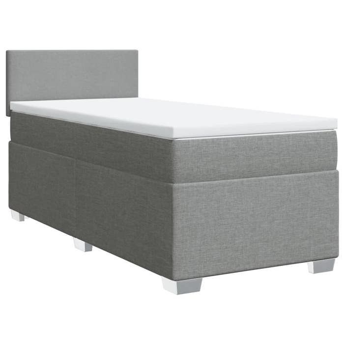 Maison Exclusive - Sommier à lattes de lit avec matelas Gris clair 90x200 cm Tissu