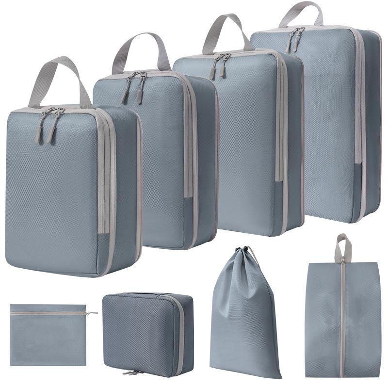 8PCS Travel Luggage Case Bags Polyester Compression Packing Cubes Organizer Pouches for Makeup,Toiletries,Clothes