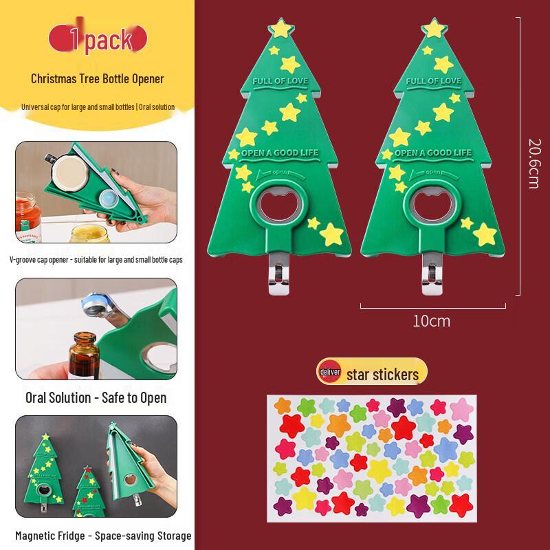 Star Christmas Tree Magnetic Bottle & Can Opener