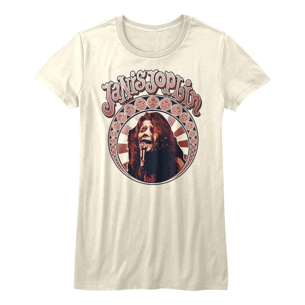 Janis Joplin Nouveau Circle Women s Fitted T Shirt Rock & Soul Music M