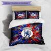 Set Lenzuola 3 Pezzi Stampato Chelsea FC Morbido Delicato sulla Pelle Lavabile Copripiumino e Federe Set Tutte le Stagioni Camera da Letto