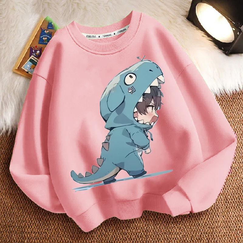 Cute Little Dinosaur Hoodies for Children, Fashionable Long-sleeved Hoodies for Boys and Girls in Spring and Autumn