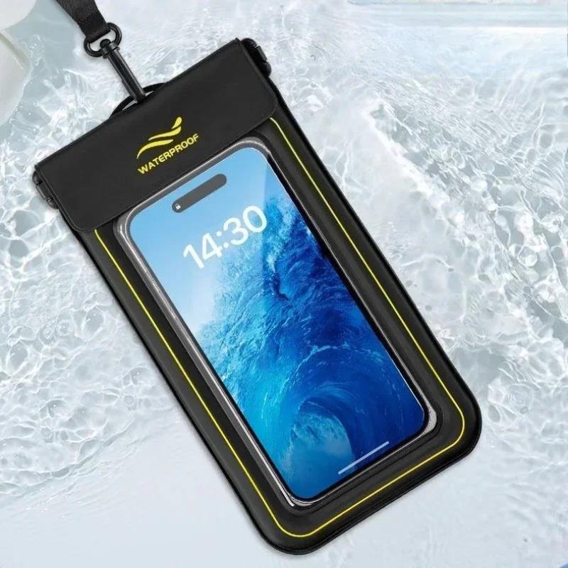 HAISSKY Armband Mobile Phone Waterproof Pouch For iPhone 17 16 15 14 13 Pro Max 16 Plus Hook Sponge Floating Swimming Diving Bag 6