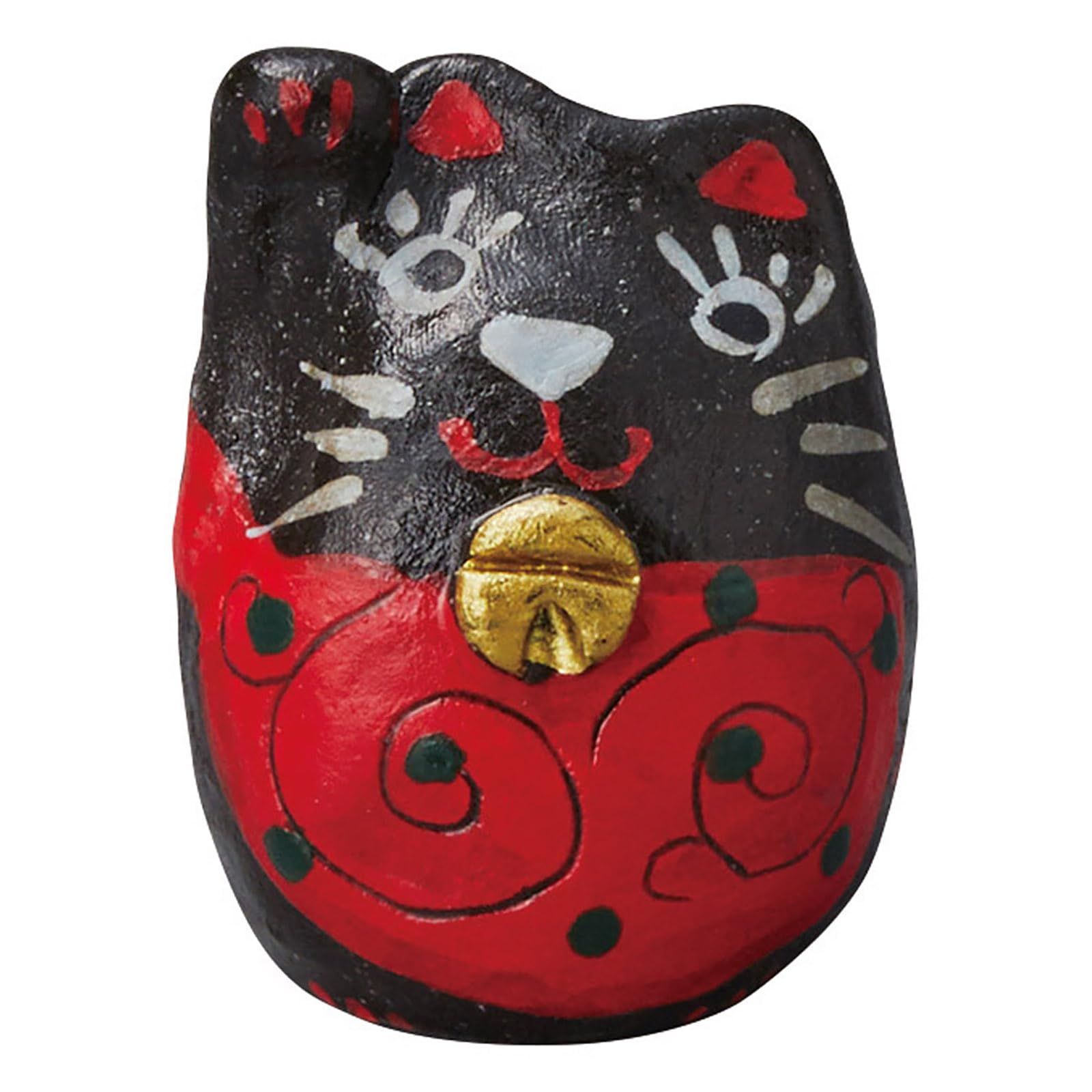 Маруй Сэйто Сигараки Яки Хэкимон Манеки-нэко (Lucky Cat) Правая рука, Прибл.. 5 см, Покрашен в красный цвет на черном, Сделано в Японии, MR-4-5637