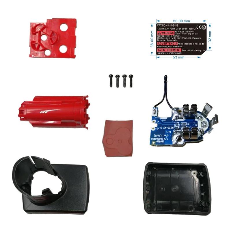 Lithium-ion Battery Plastic Casing PCB Protection Circuit Box Hhousing 6Ah Sticker For Milwaukee M-12 Li-ion Battery