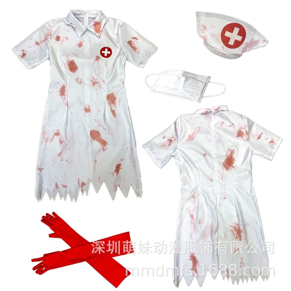 Adult Female Halloween Zombie Nurse Costume Doctor Zombie Costume Cosplay Suit