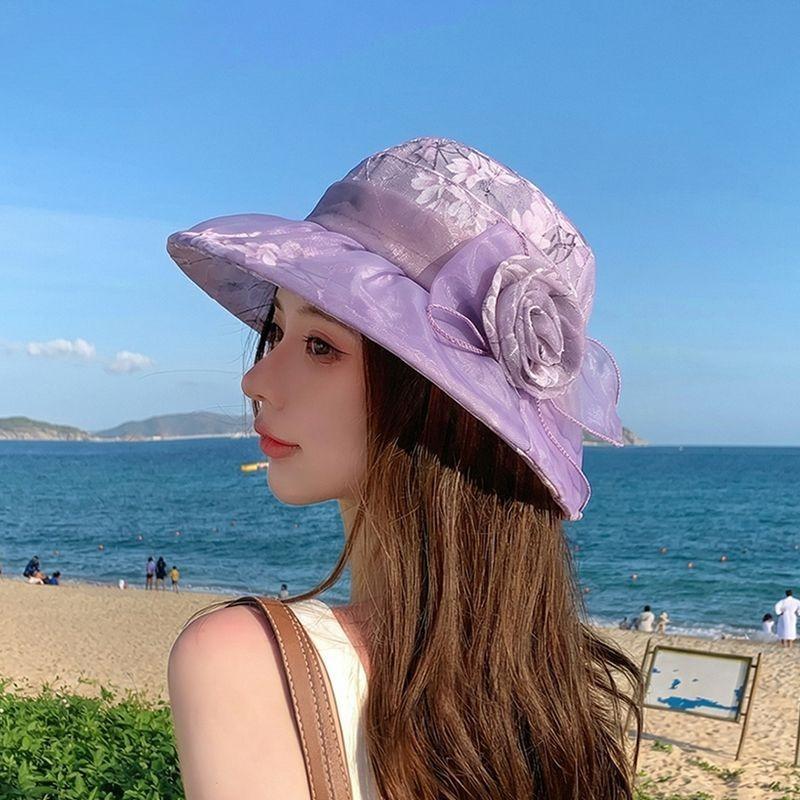 Women's Breathable Lace Fisherman Hat - Thin Summer Sun Cap, Lightweight UV Protection Hat for Spring and Casual Outdoor