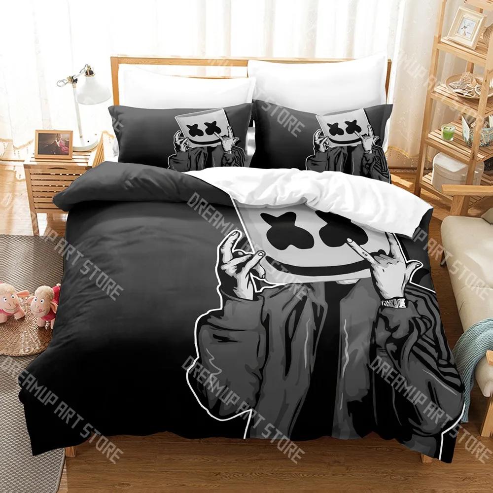 Set Lenzuola DJ Marshmello Stampa 3D Singolo Twin Full Queen King Size Hip Hop Set Letto Aldult Bambino Camera da Letto Set Copripiumino