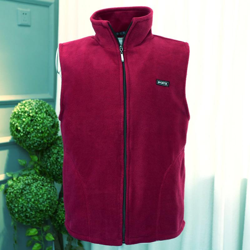 Podzimní dámská větší velikost Polar Fleece Látková vesta Velká bunda bez rukávů Módní zip