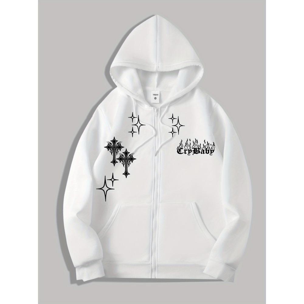 Y2K Gothic Fashion Printed Zipper Hoodie, a Fashionable Street Fashion Zipper Hoodie Suitable for Casual Occasions